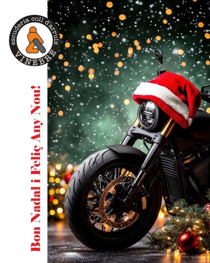 ✨ Bones festes! ✨
Un any més tanquem etapa amb el record de quilòmetres compartits, rialles, feina ben feta i molta passió pel motor.
Gràcies a totes les persones que formeu part de l’Escuderia Coll d’Arruix: socis i sòcies, voluntariat, col·laboradors, institucions i, sobretot, motoristes que any rere any doneu sentit a tot plegat.
Aquest any ha estat especial. 40 anys d’història no es fan cada dia, i només han estat possibles gràcies a la confiança, l’esforç i l’estima de tanta gent.
Que aquestes festes siguin temps de calma, bona companyia i energia renovada.
El 2026 ens espera amb més gas, més camí i més moments per compartir.
🎄 Bones festes i bon any nou! 🏍️💨