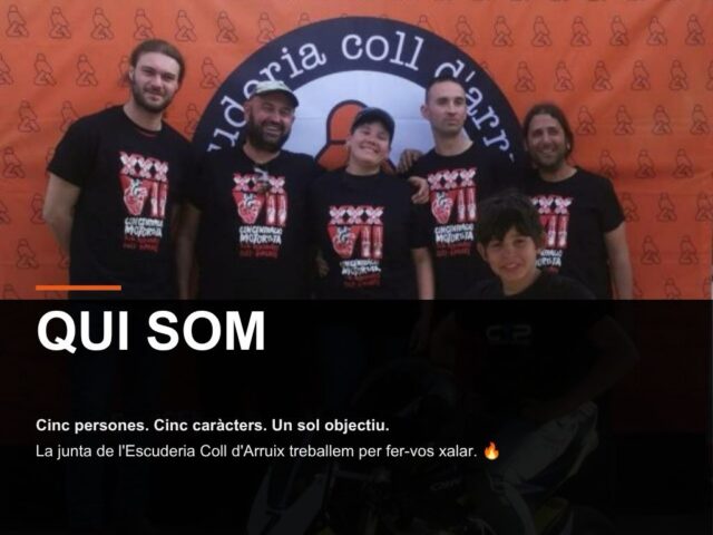🏍️ QUI SOM
Cinc persones. Cinc caràcters. Un sol objectiu.
L’Ari, en Joan, en Norman, en Martí i en Robert som els membres de la junta de l’Escuderia Coll d’Arruix.
Gent de Vinebre, apassionada del motor, que treballem per mantenir viu el club i per seguir sumant moments que valguin la pena.
Ara mateix tenim una cosa entre mans.
Una activitat nova. Diferent. Per fer-vos xalar de valent.
Aviat ho sabreu. 🔥
#EscuderiaCollDArruix #QuiSom #MotersDeVeritat #Vinebre