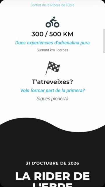 🏍️ ¡YA TENEMOS PÁGINA WEB! riberarider.com ya está en línea. 🌐 Elige tu recorrido (300 o 500 km), descubre el trazado, consulta qué incluye la cuota de inscripción… y toma nota:📌 Las inscripciones se abren el 1 de julio. La carretera es tuya. Tú eliges el reto. 👉 riberarider.com (enlace en la biografía) 📅 31 de octubre de 2026 · Vinebre Donde el río marca el ritmo #RiberaRider #EscuderiaCollDArruix #Vinebre