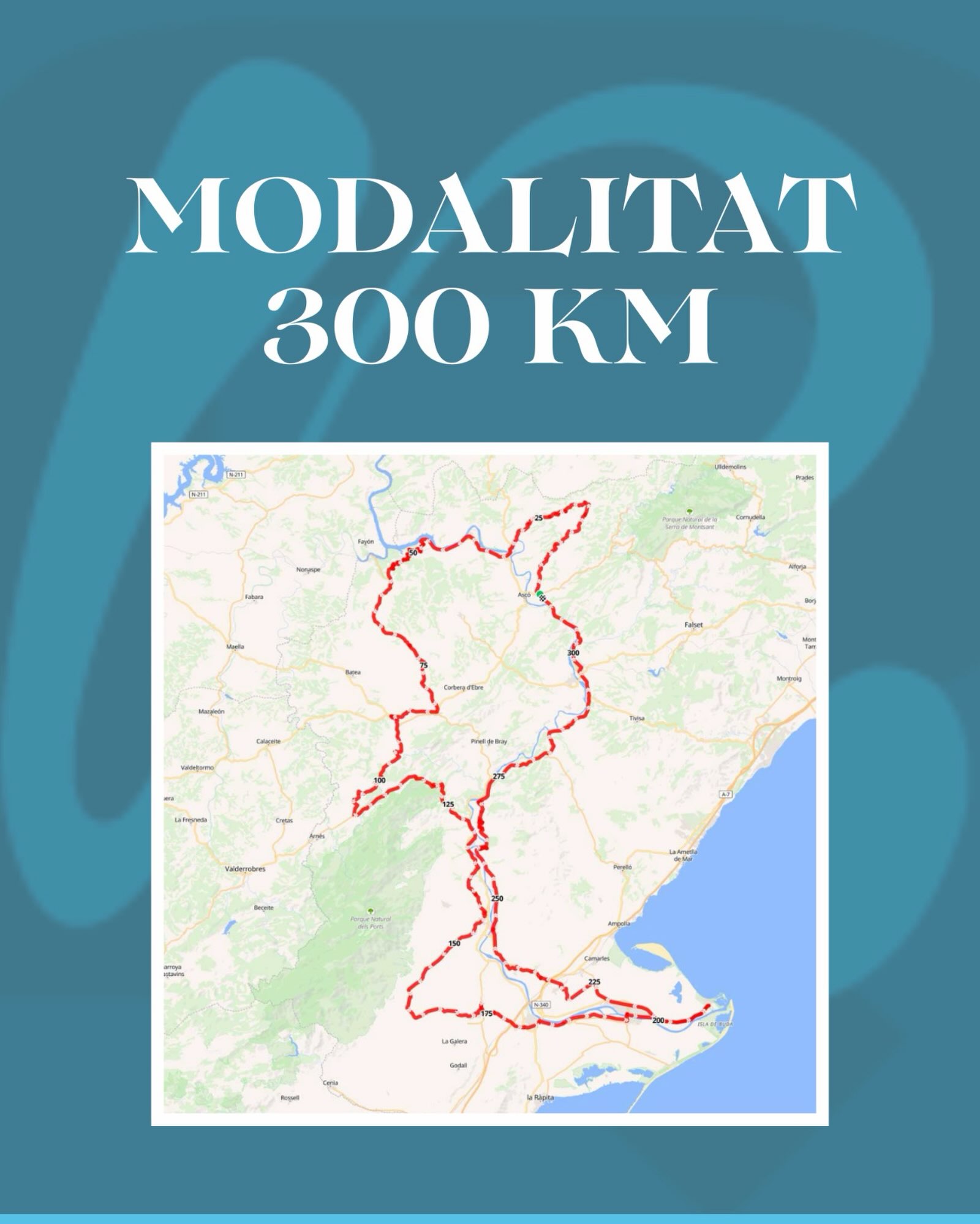 🗺️ RIDER 300 KM — La ruta de 300 kilómetros que lo tiene todo: el Ebro desde Vinebre hasta Riba-roja, el descenso hacia Benifallet y Tortosa, la salida hacia el delta hasta Riumar y el regreso por los puertos de Bítem y Som hasta Móra d'Ebre. 🌊🏔️Río, delta, marismas y carreteras de montaña en un solo día.👉 Inscríbete en riberarider.com📅 31 de octubre de 2026 · Vinebre: donde el río marca el ritmo # RiberaRider # Rider300 # EscuderiaCollDArruix # Vinebre