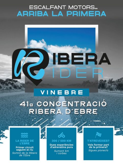 🏍️ QUEDA POC. AQUÍ HO TENS TOT!
El 31 d’octubre s’acosta i és hora de tenir-ho tot controlat.
Si participes a la Ribera Rider, guarda aquesta publicació perquè aquí tens la informació pràctica de la jornada. 👇
📍 VINEBRE · 31 D’OCTUBRE DE 2026
🏁 RIDER 500
7.00 h · Verificacions
8.00 h · Sortida
🏁 RIDER 300
8.00 h · Verificacions
9.00 h · Sortida
I a mesura que vagin tornant les Riders, la jornada continua a Vinebre:
15.00 h · Obertura d’inscripcions de la 41a Concentració Motorista Ribera d’Ebre
15.00–23.00 h · Street Food
18.00 h · Festa Motard amb DJ
02.00 h · Fi de festa
📌 Guarda’t aquest post. El voldràs tenir a mà quan arribi el dia.
I si encara et falta alguna informació, la trobaràs a riberarider.com.
31 d’octubre. Vinebre. Ja queda menys. 🔥
#RiberaRider #Vinebre #RiberadEbre #EscuderiaColldArruix