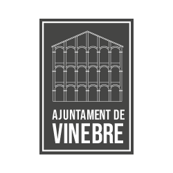 Logo a una tinta de l'Ajuntament de Vinebre.