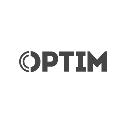 Logotip a una tinta d'OPTIM.